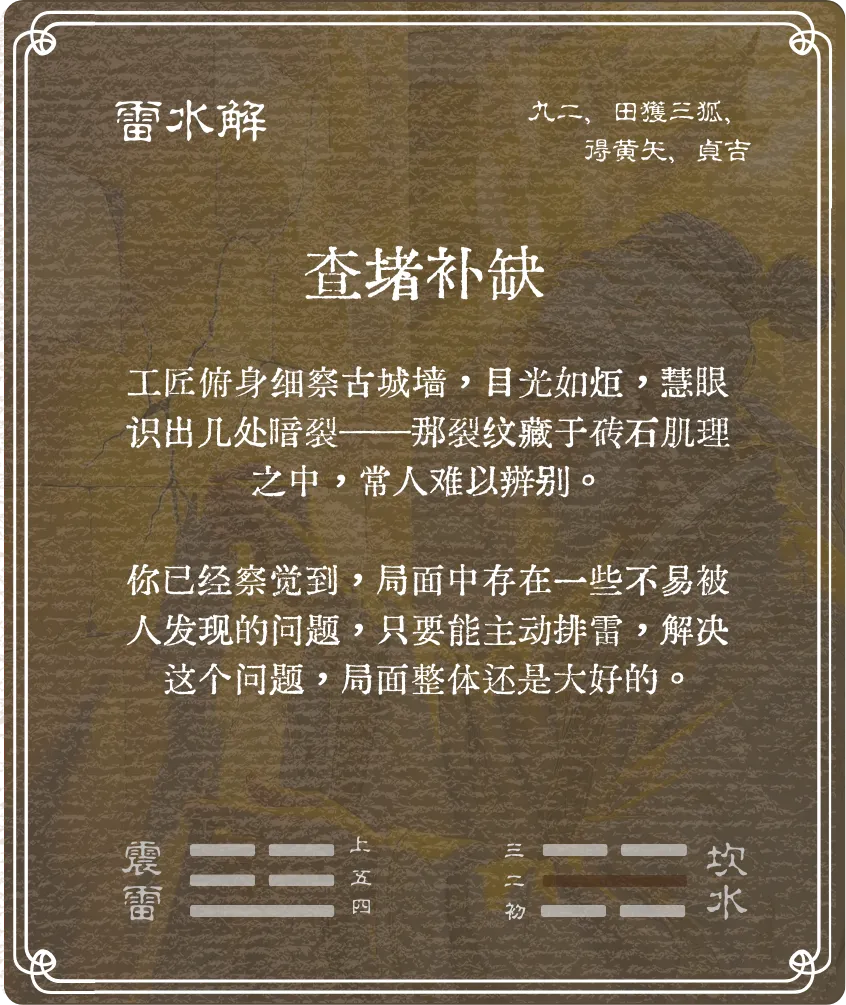 解卦九二爻背面