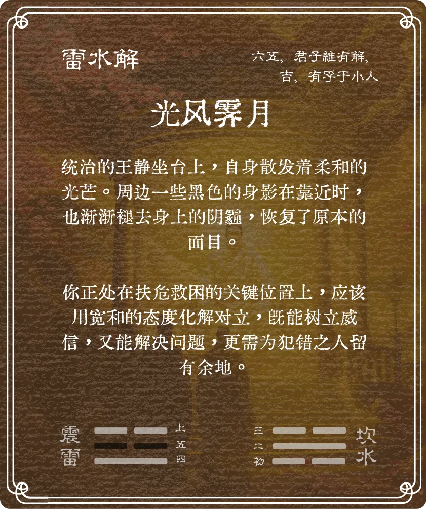 解卦六五爻背面