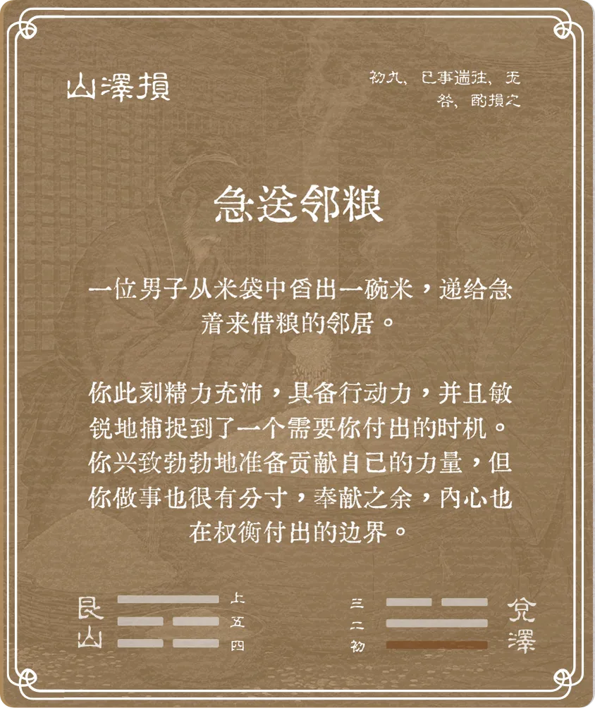 损卦初九爻背面