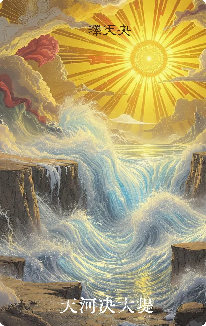 夬卦卡牌正面——果断·天河决大堤