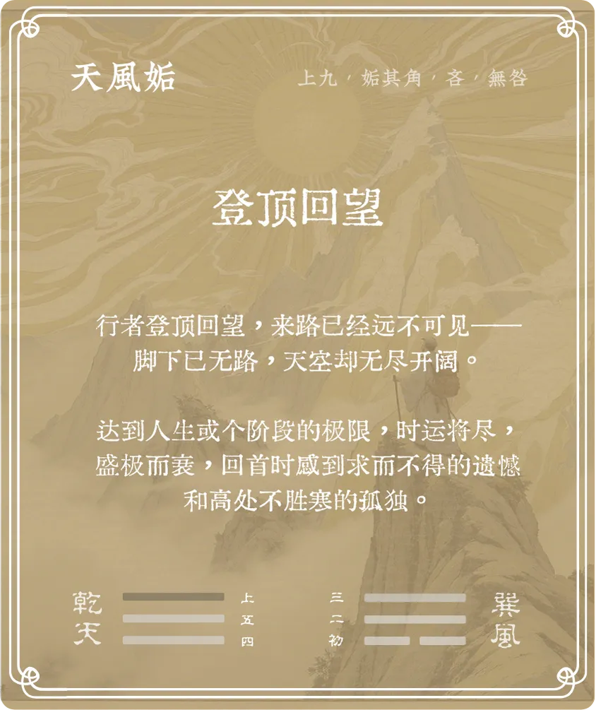 姤卦上九爻背面