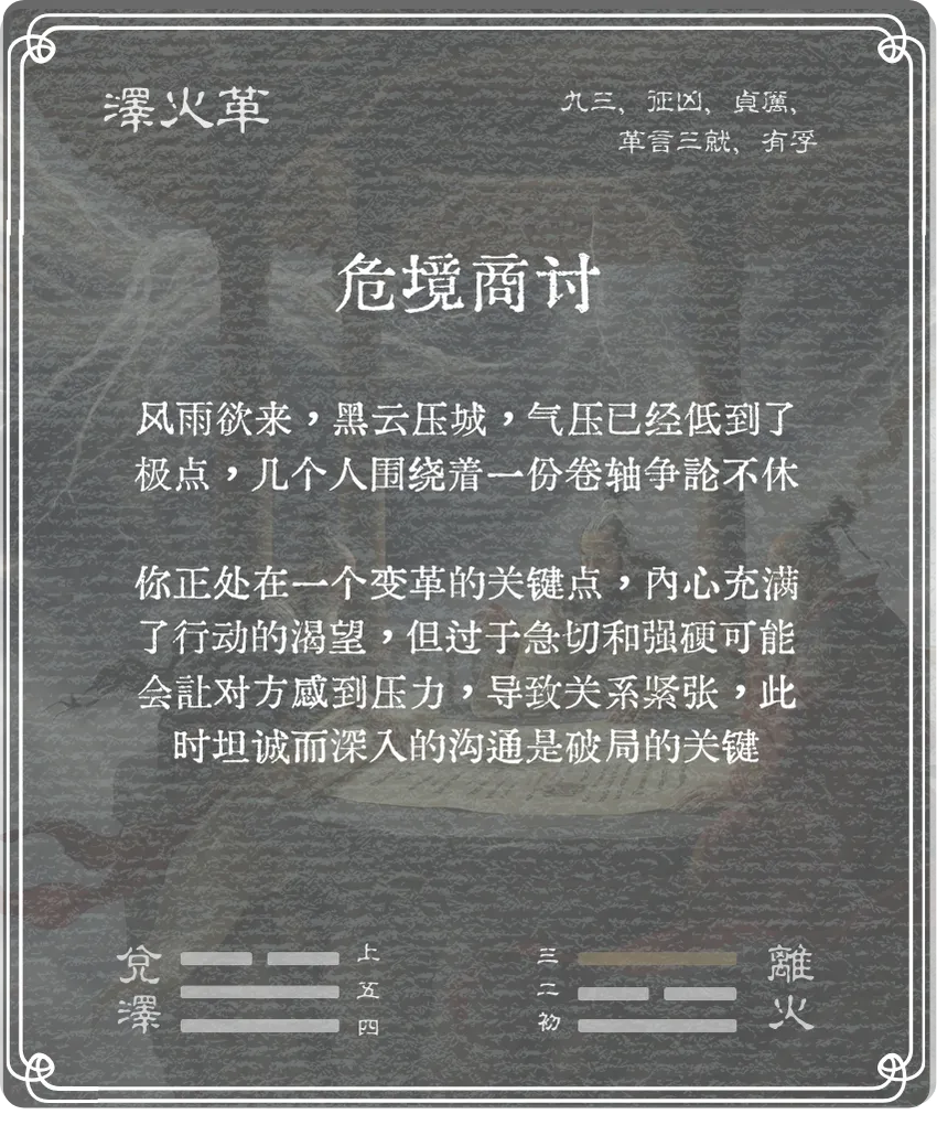 革卦九三爻背面