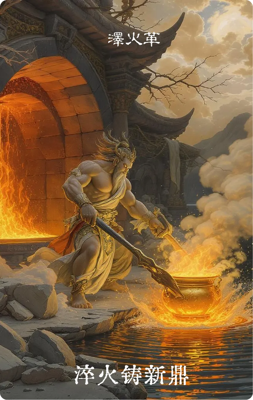 革卦卡牌正面——变革·淬火铸新鼎