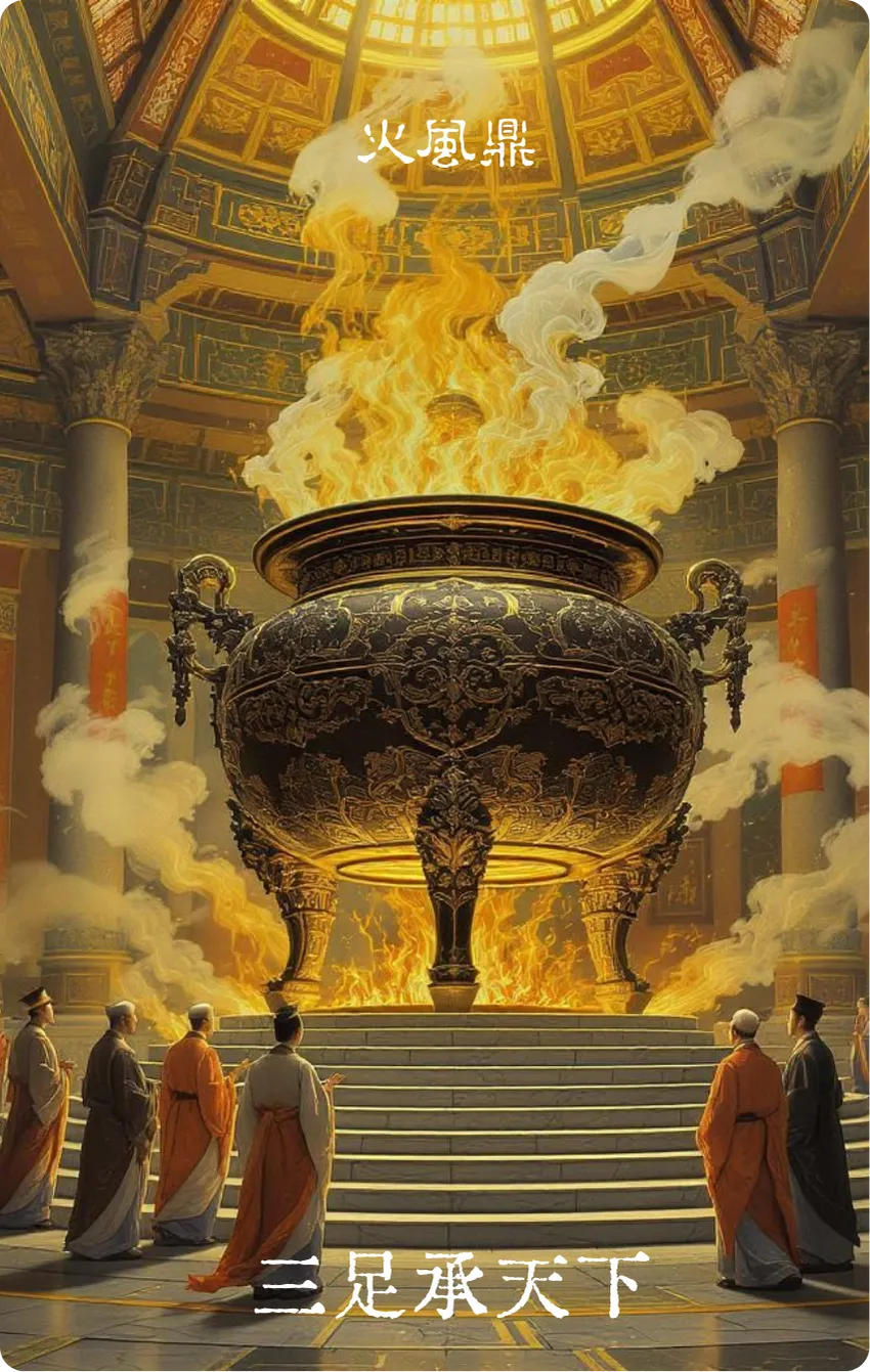 鼎卦卡牌正面——鼎立·三足承天下