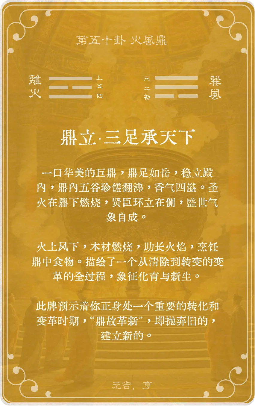 鼎卦卡牌背面——第50卦火风鼎