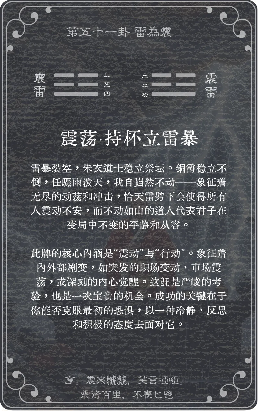震卦卡牌背面——第51卦雷为震