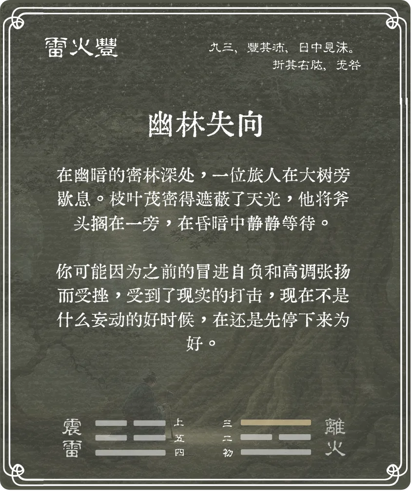 豐卦九三爻背面