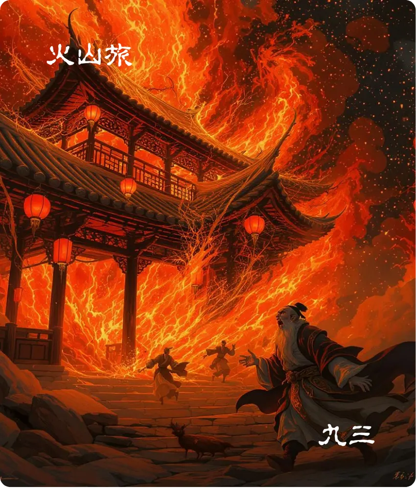 旅卦九三爻卡——旅焚其次