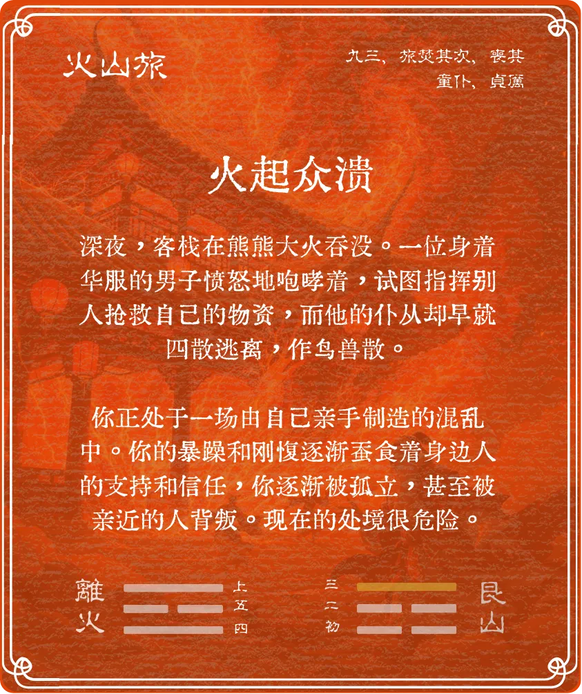 旅卦九三爻背面