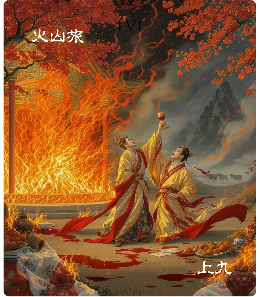 旅卦上六爻卡——鸟焚其巢