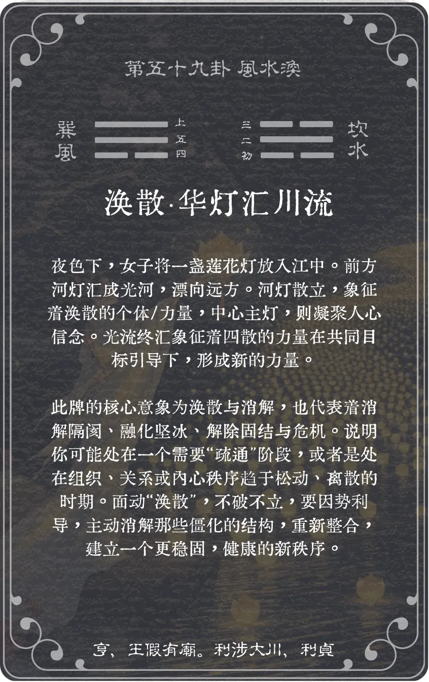 涣卦卡牌背面——第59卦风水涣