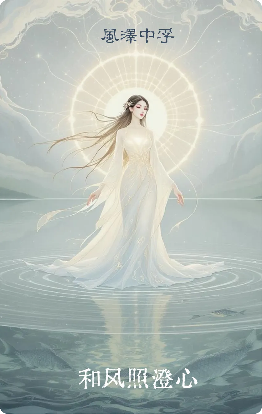 中孚卦卡牌正面——诚信·和风照澄心