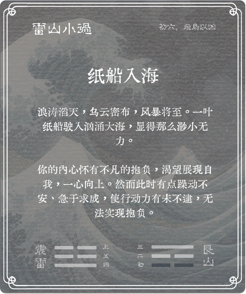 小過卦初六爻背面