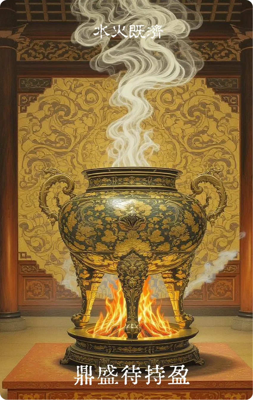 既济卦卡牌正面——有成·鼎盛待持盈