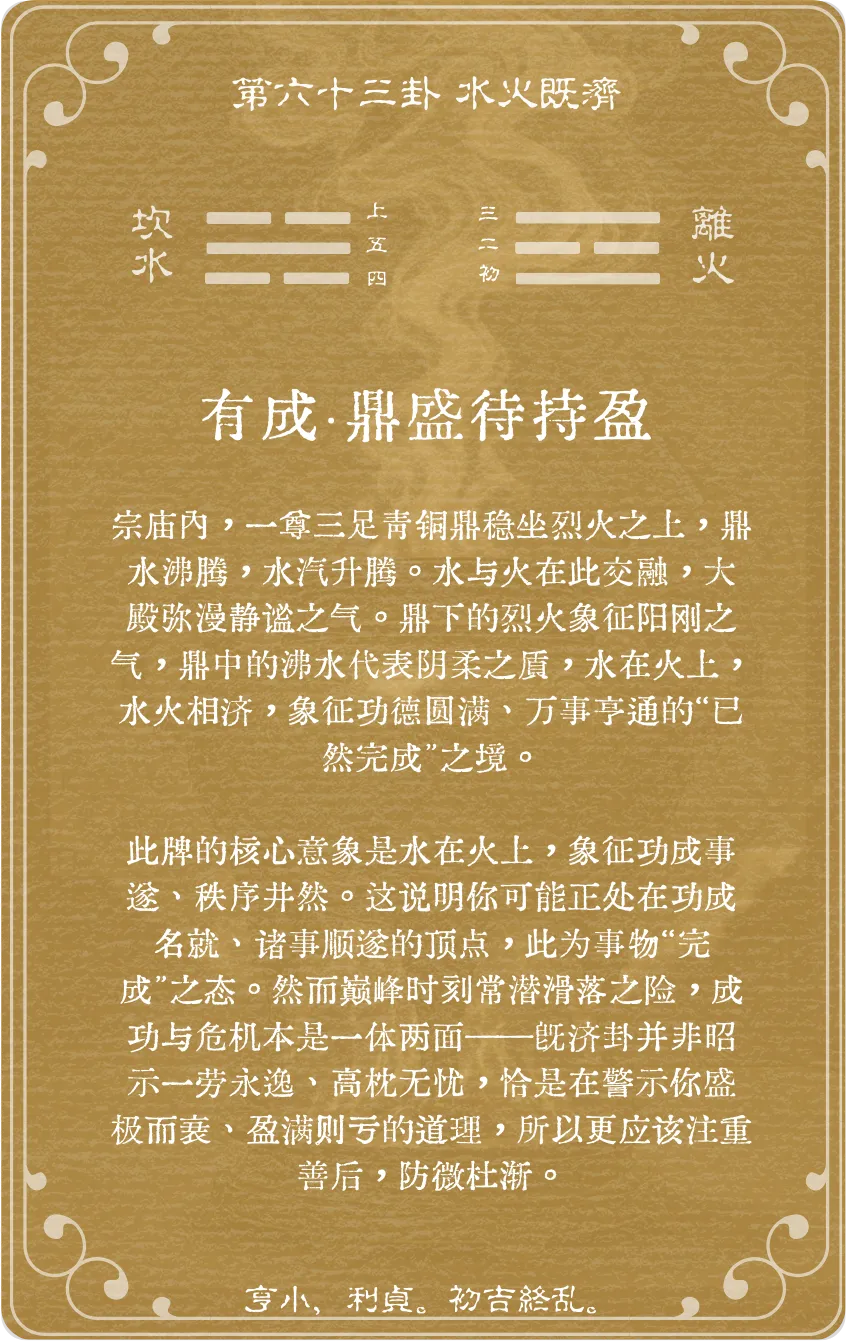 既济卦卡牌背面——第63卦水火既济