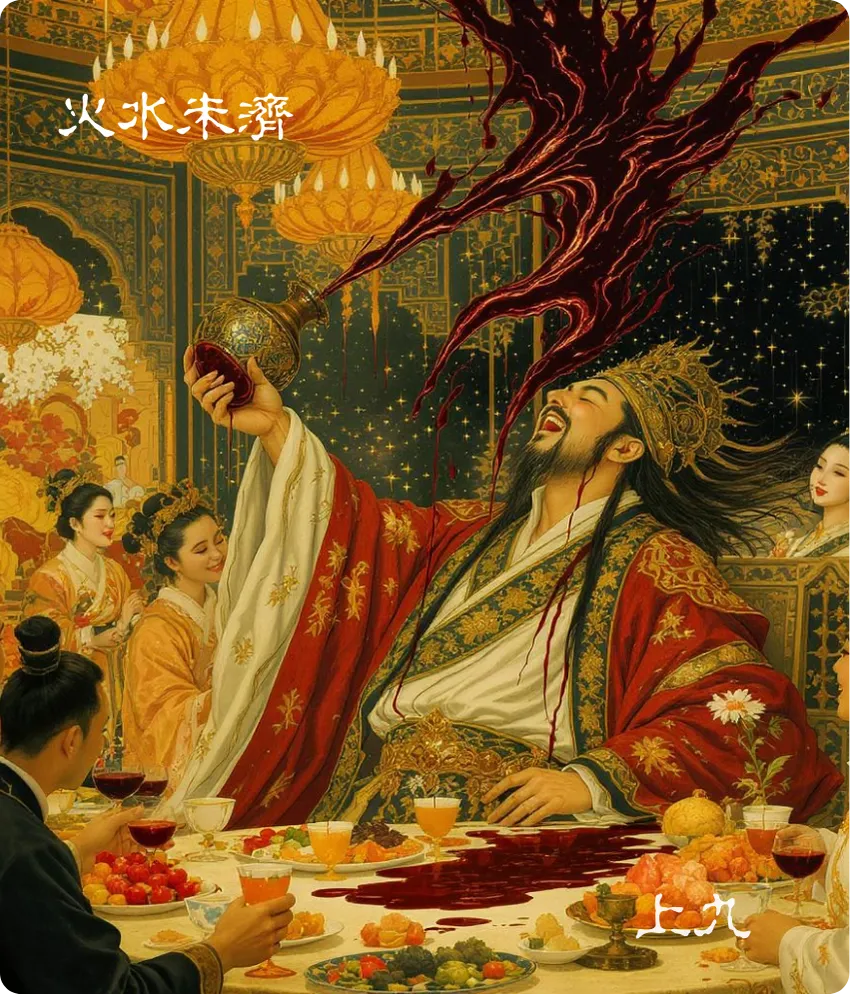 未济卦上六爻卡——饮酒无咎