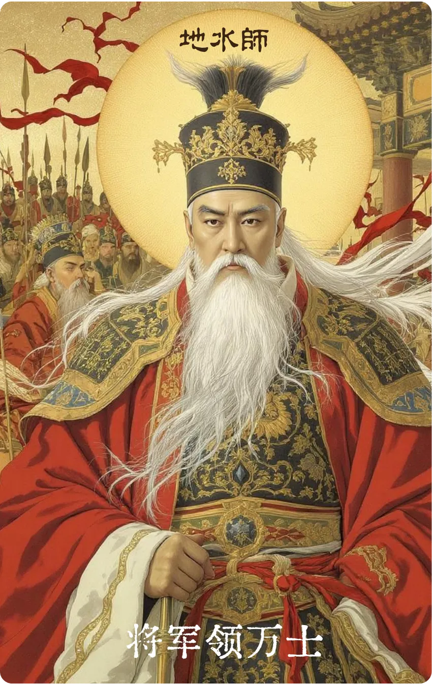 师卦卡牌正面——统率·将军领万士