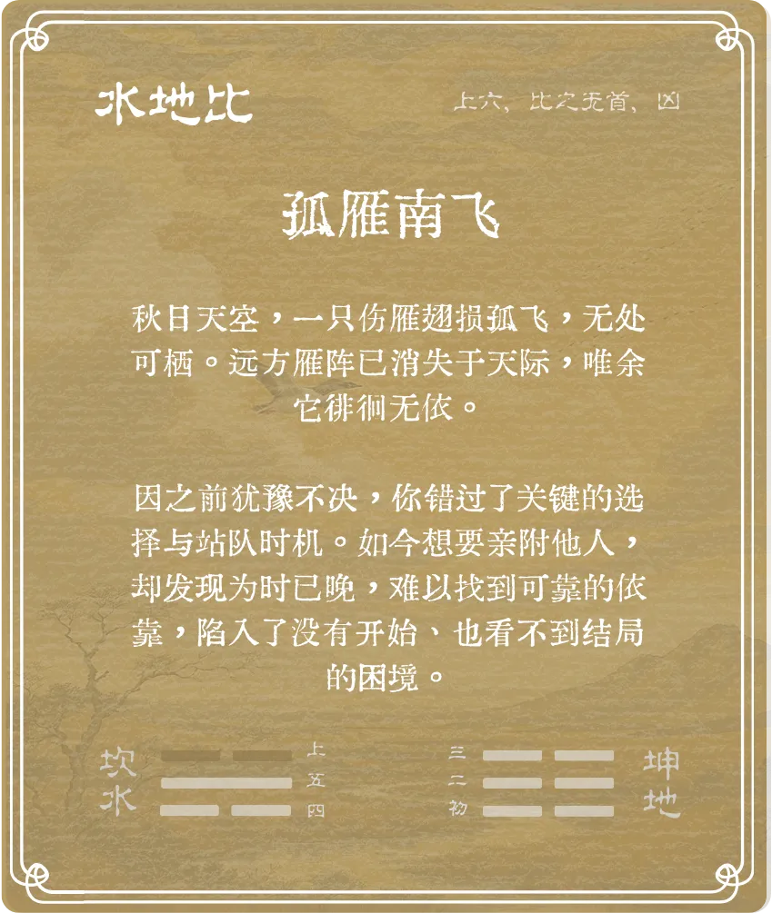 比卦上六爻背面