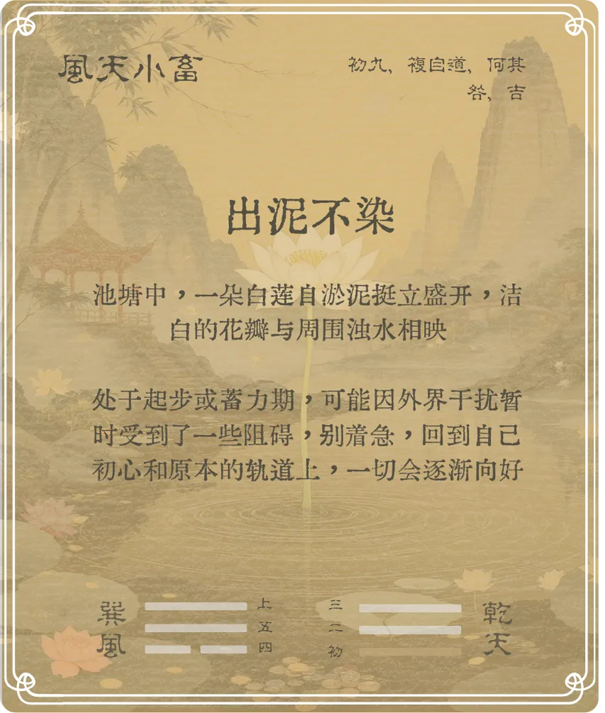 小畜卦初九爻背面