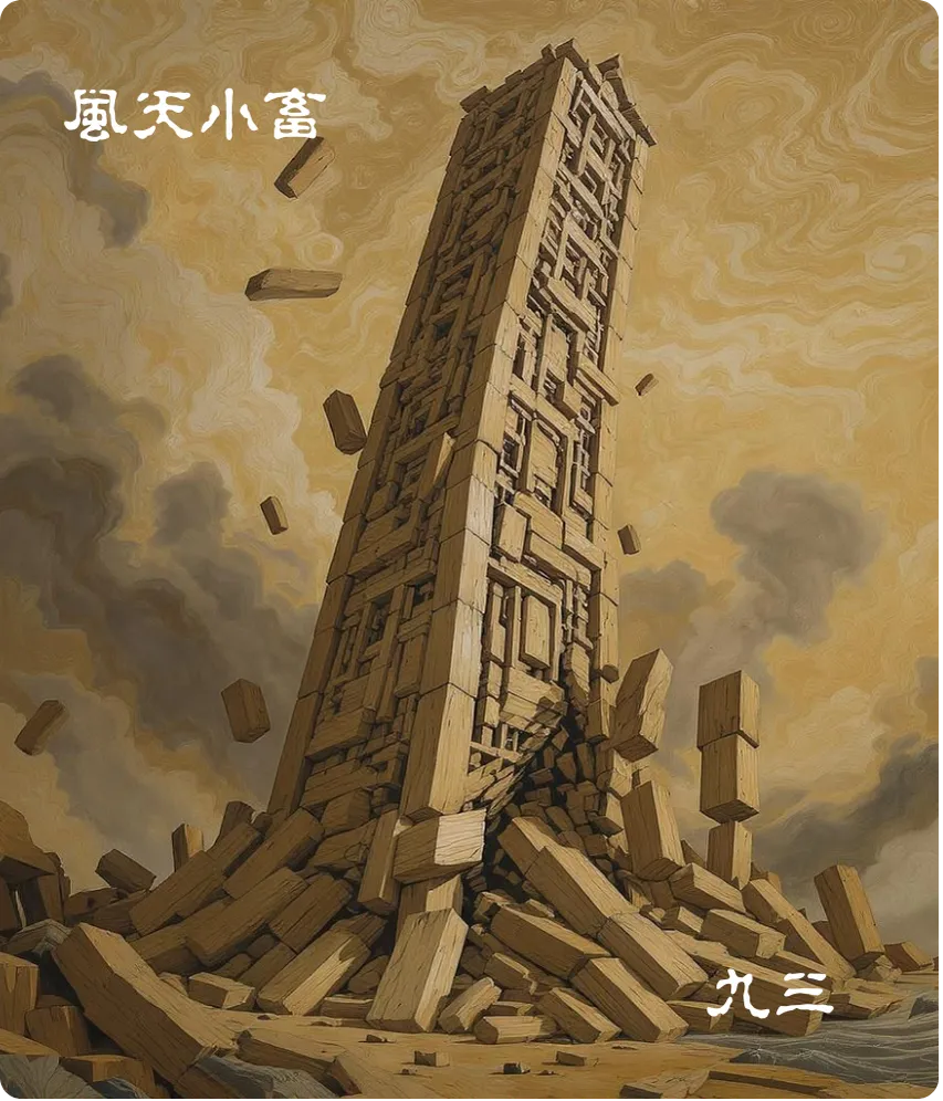 风天小畜卦九三爻卡：舆说辐