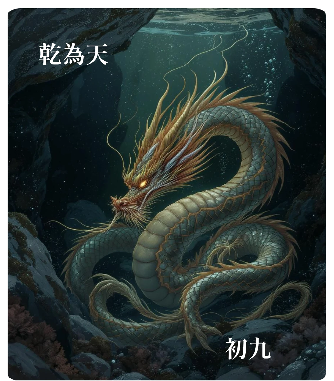 乾卦初九爻カード——潜龍勿用