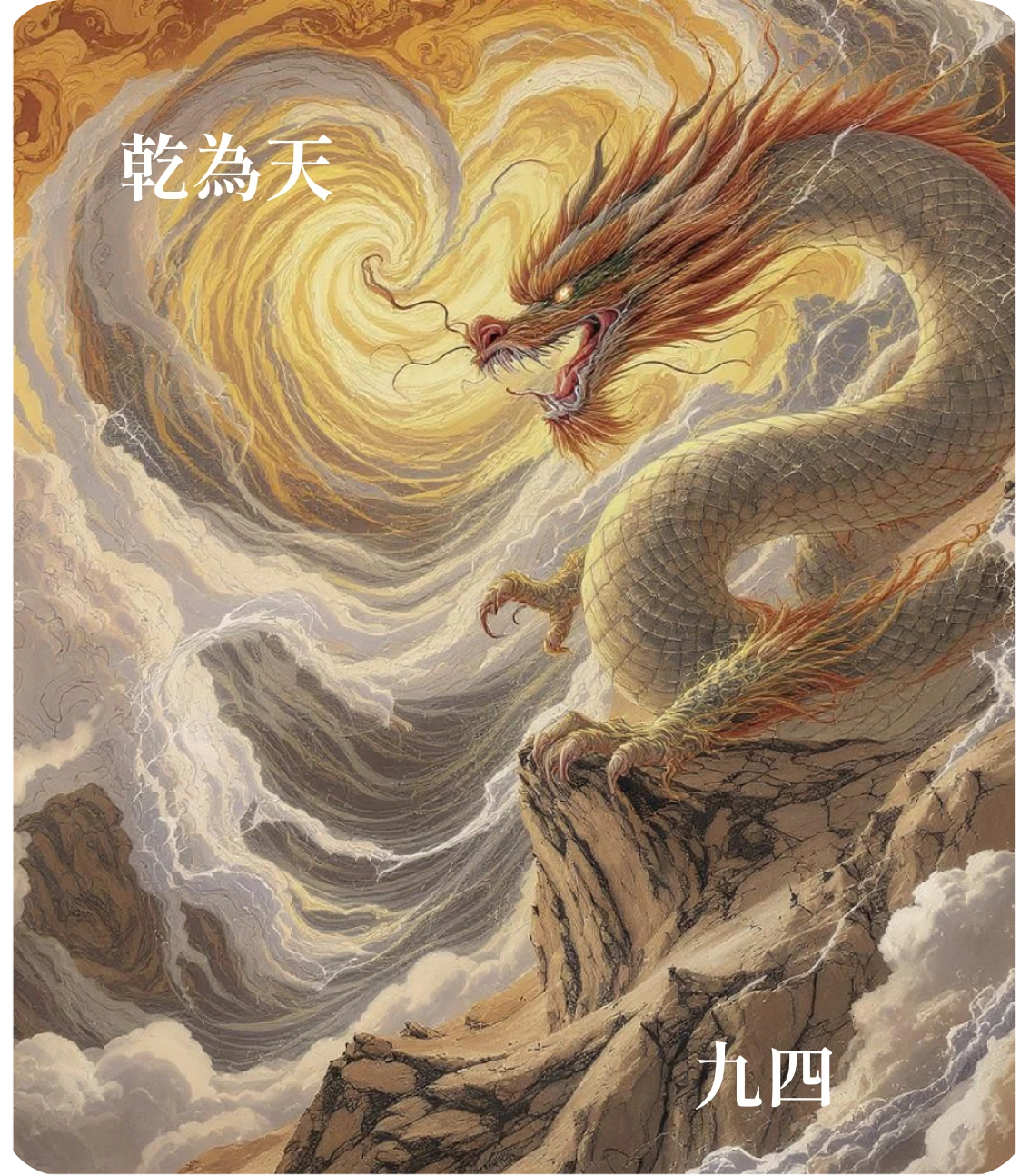乾卦九四爻カード——或躍在淵