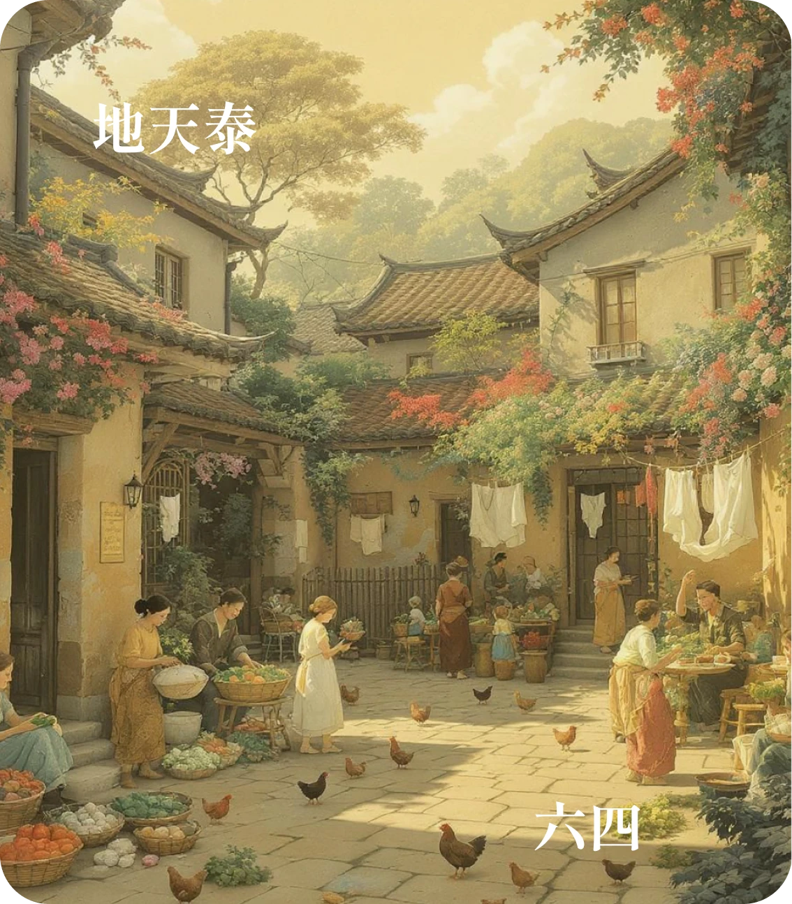 泰卦六四爻カード:翩翩不富