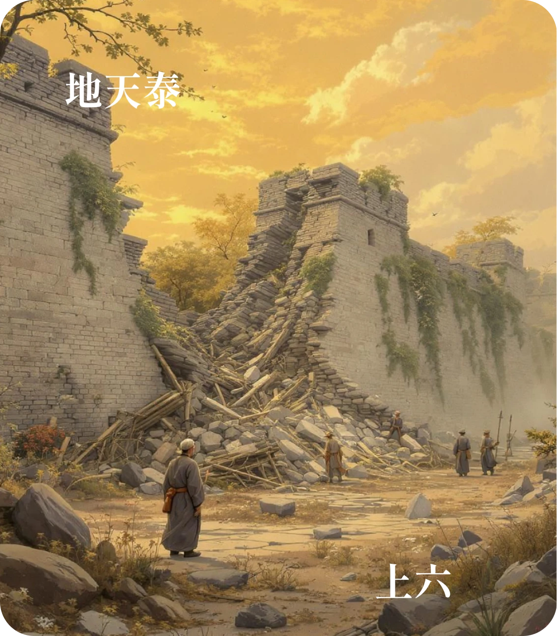 泰卦上六爻カード:城復于隍