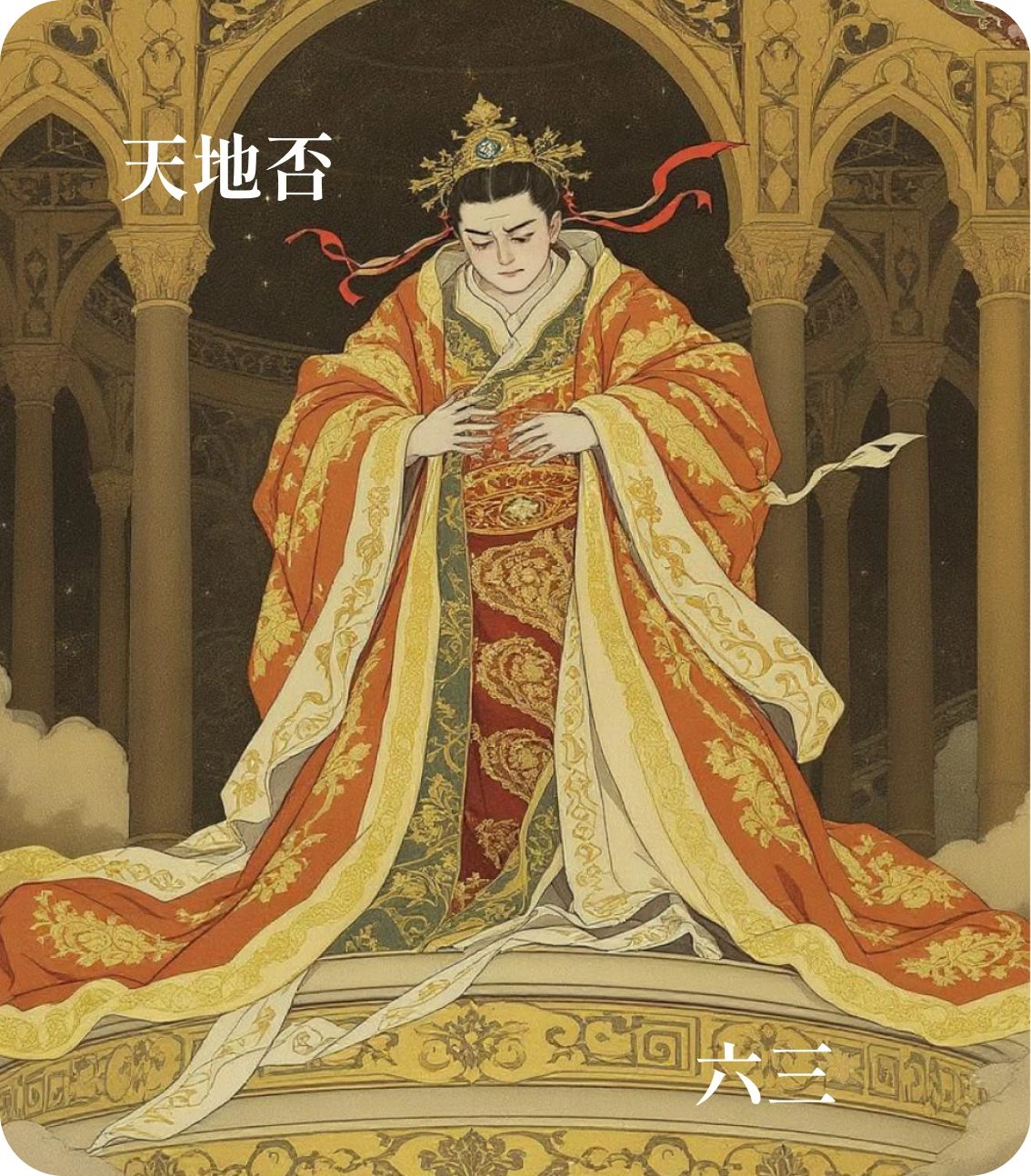 否卦六三爻カード:包羞