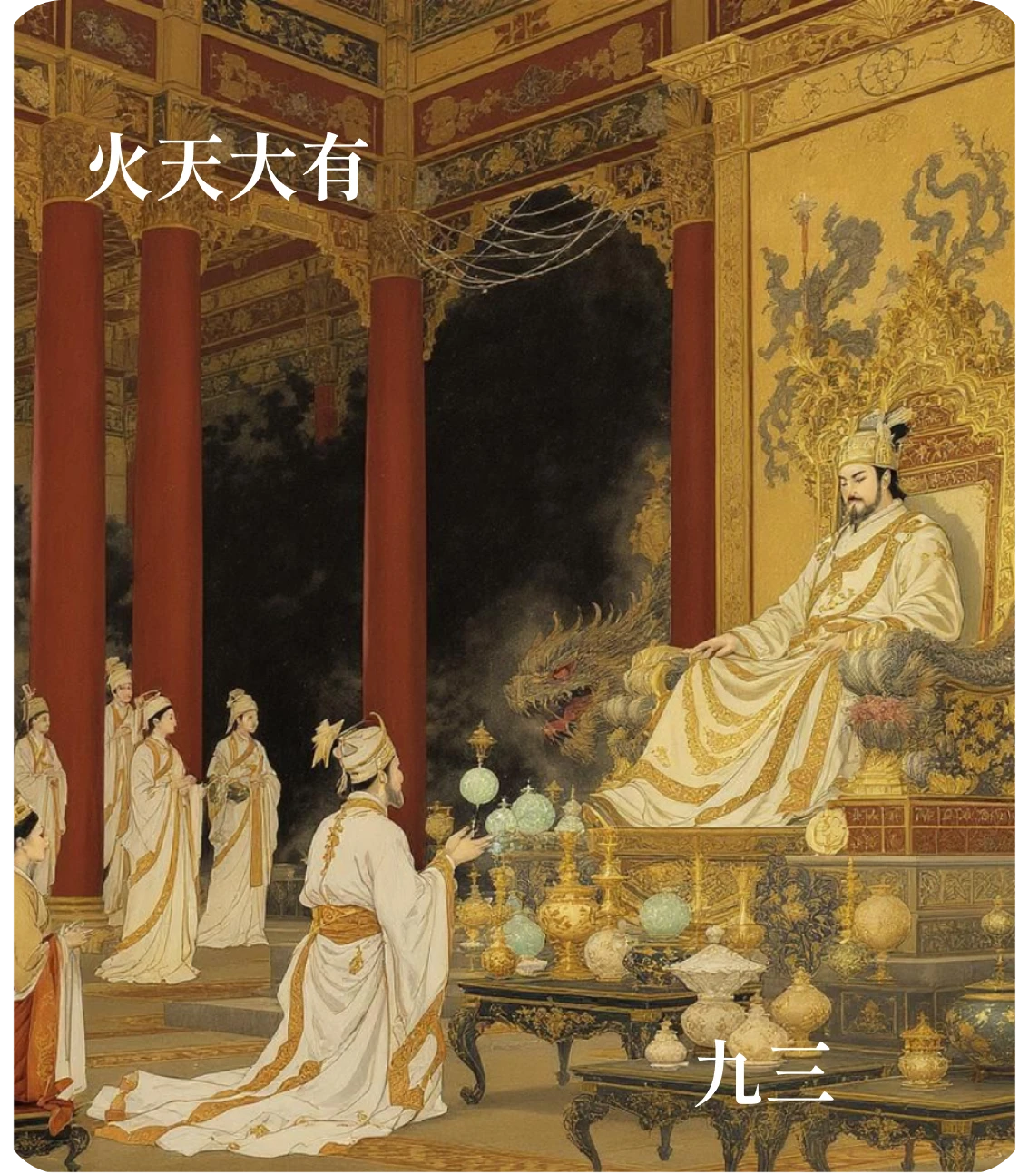 大有卦九三爻カード：公用亨于天子