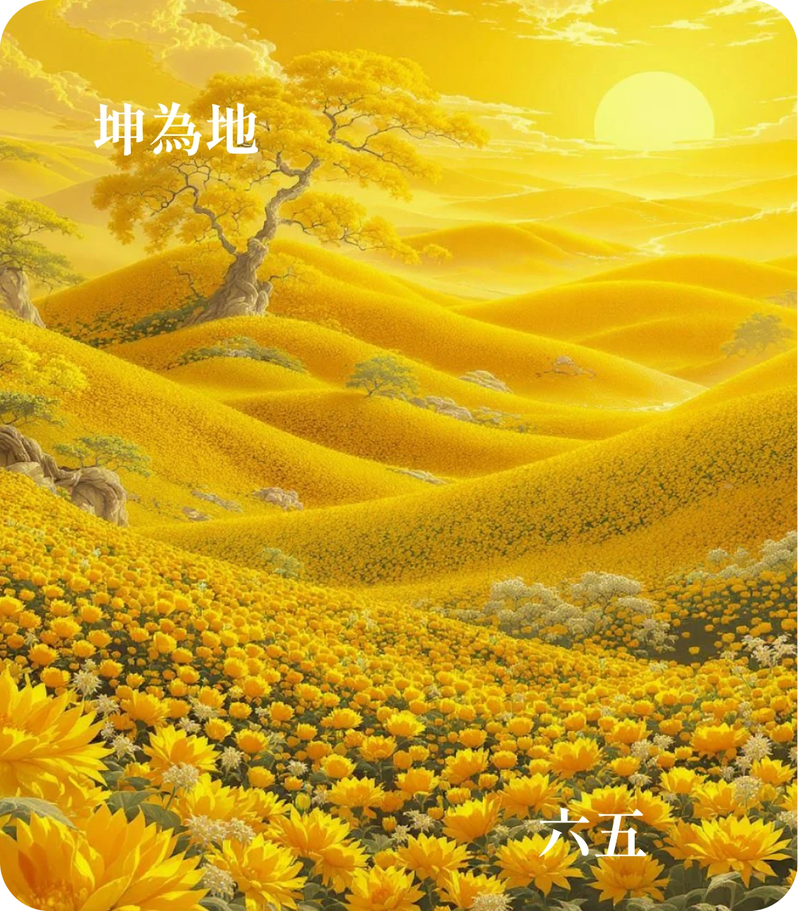坤卦六五爻カード:黄裳元吉