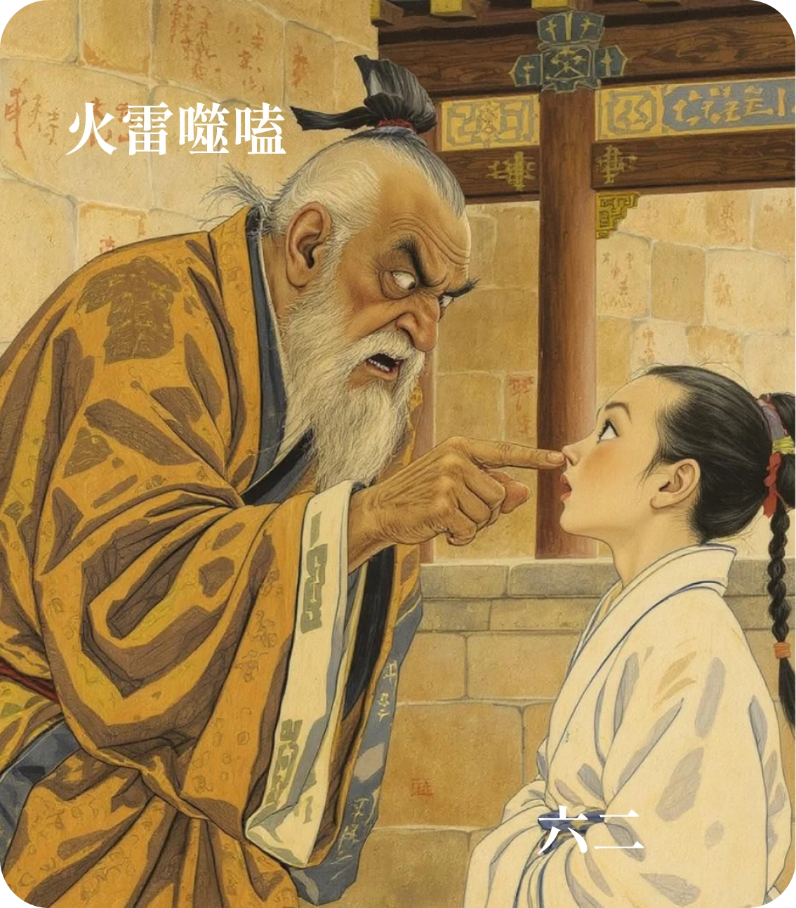 噬嗑卦六二爻カード:噬膚滅鼻