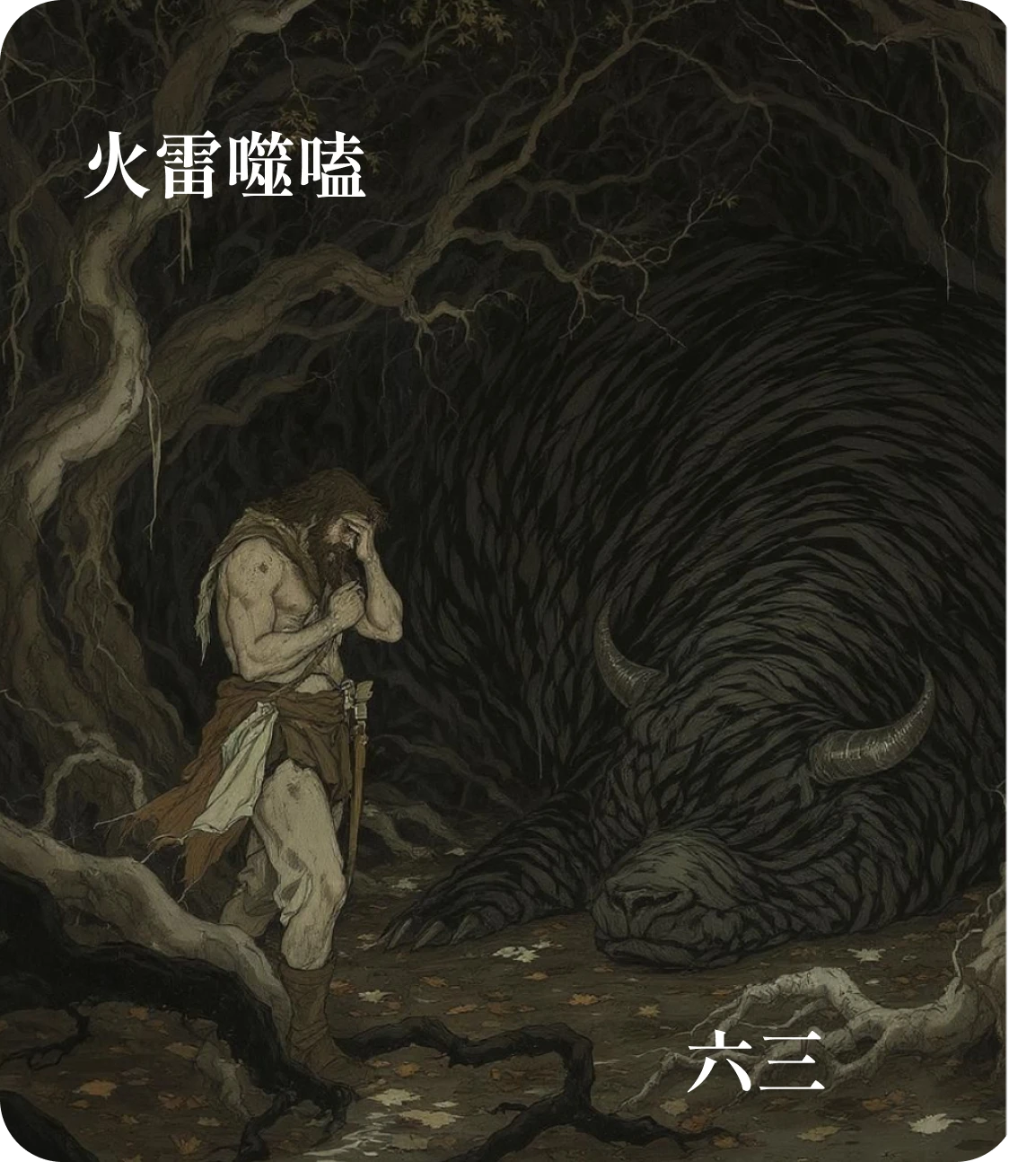 噬嗑卦六三爻カード:噬腊肉遇毒