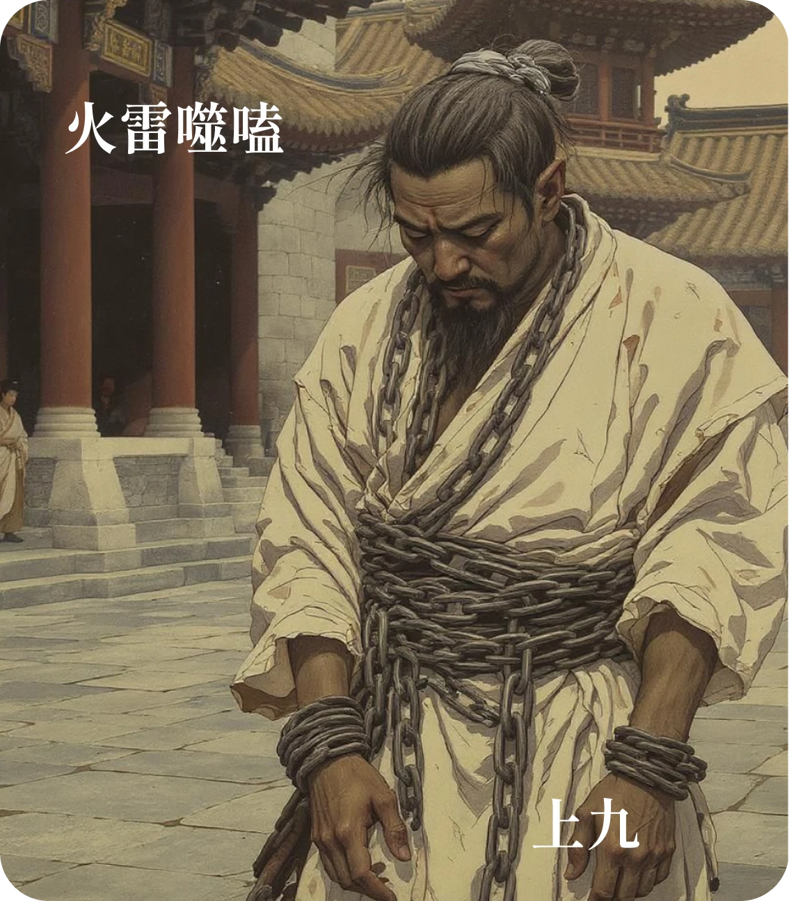噬嗑卦上九爻カード:何校滅耳