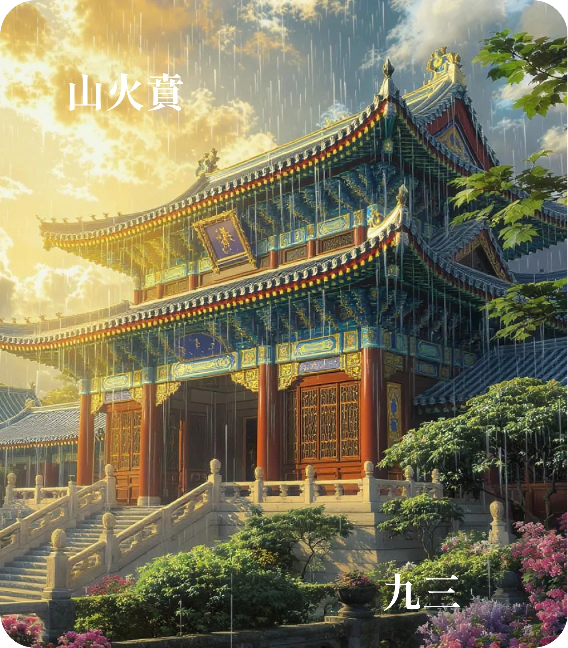 賁卦九三爻カード：賁如濡如