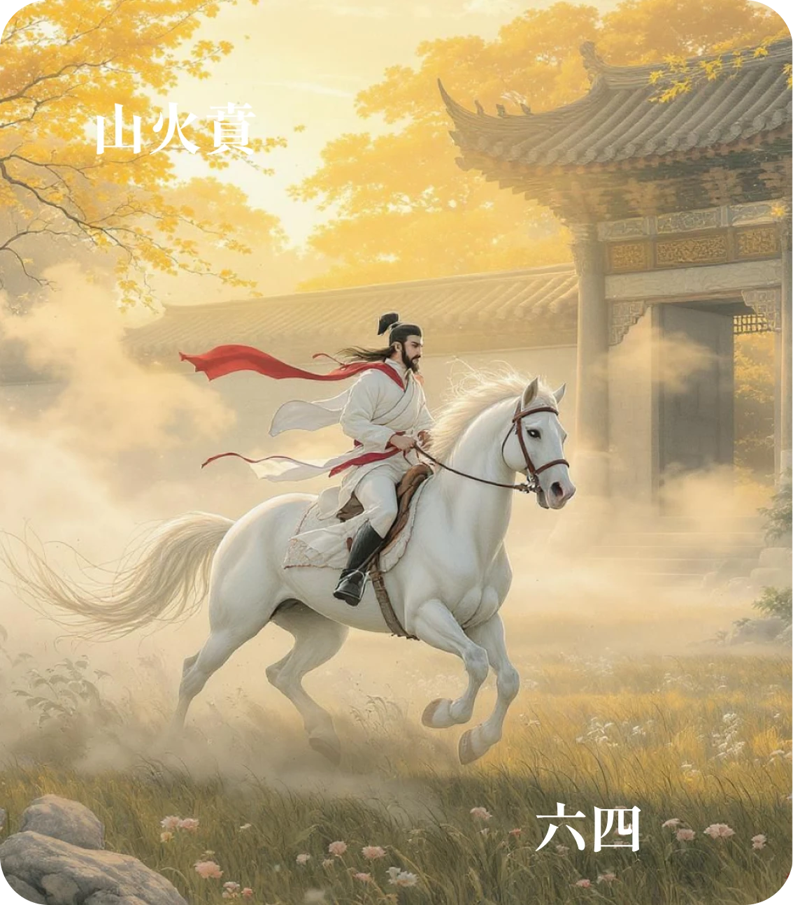賁卦六四爻カード：白馬翰如