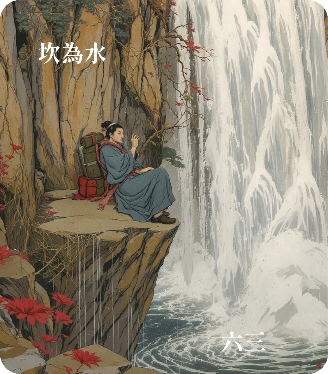 坎卦六三爻カード：来之坎坎