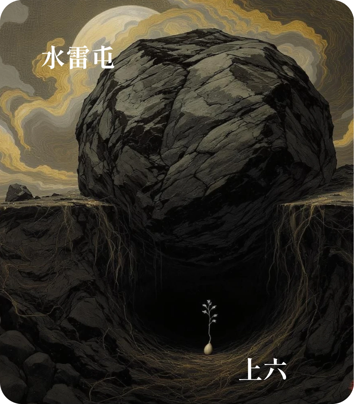 屯卦上六爻カード:泣血漣如