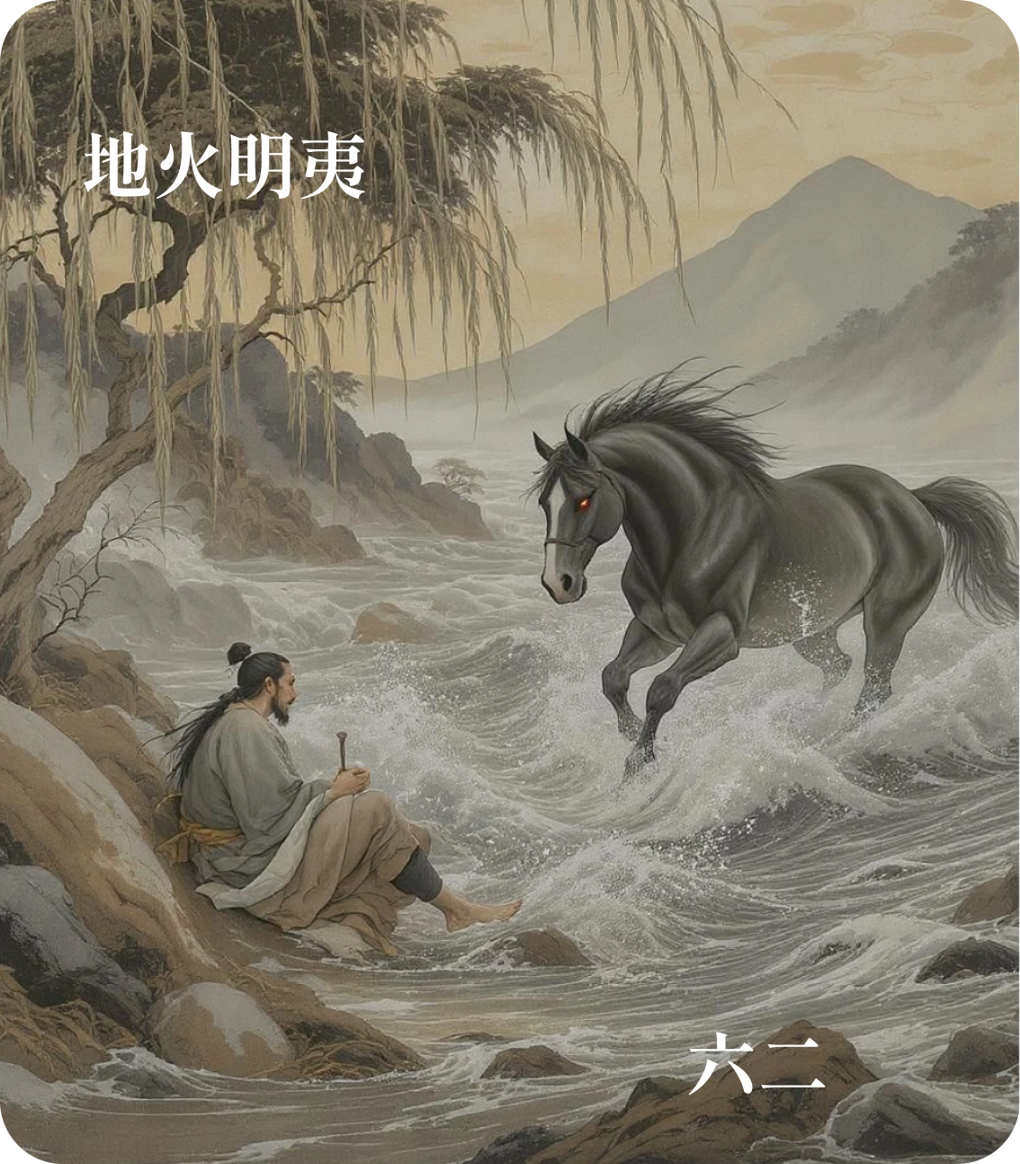 明夷卦六二爻カード:夷于左股