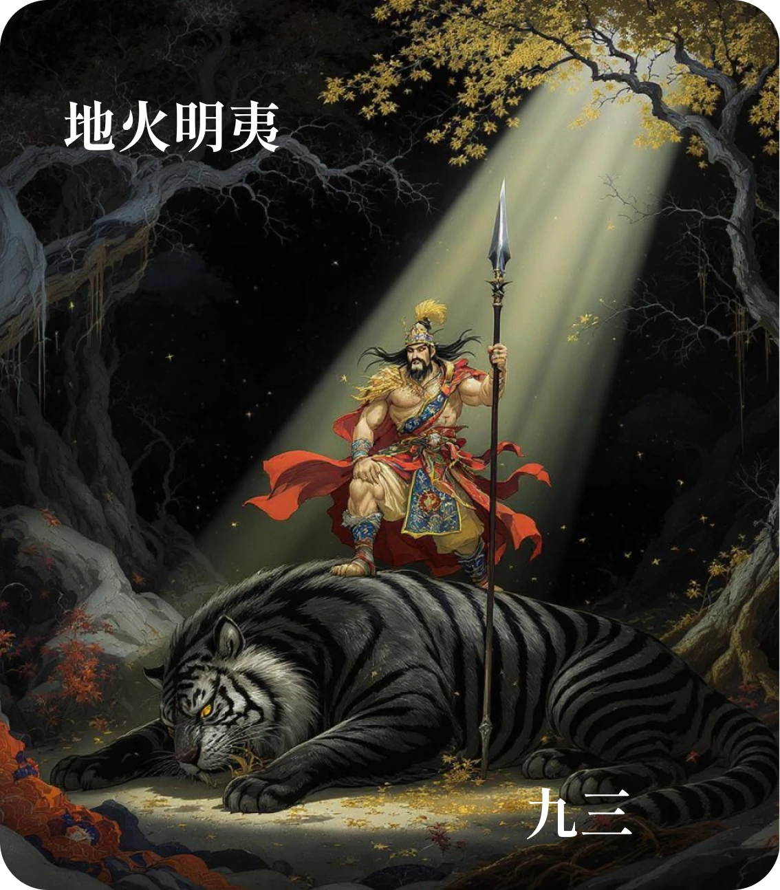 明夷卦九三爻カード:明夷于南狩