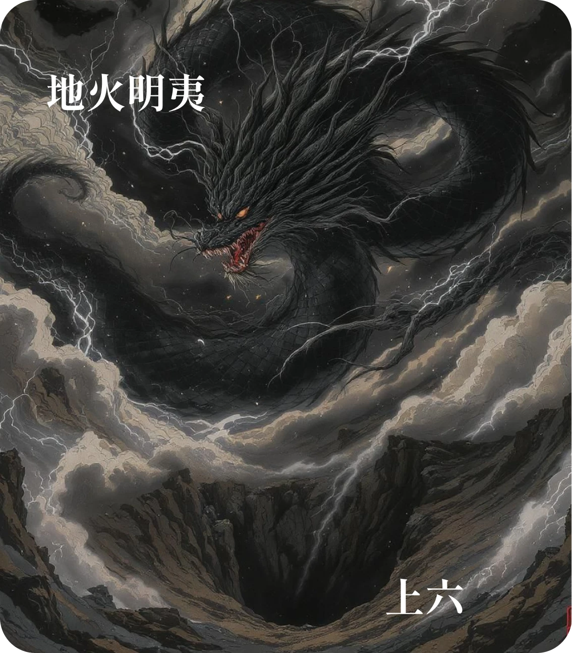 明夷卦上六爻カード:不明晦