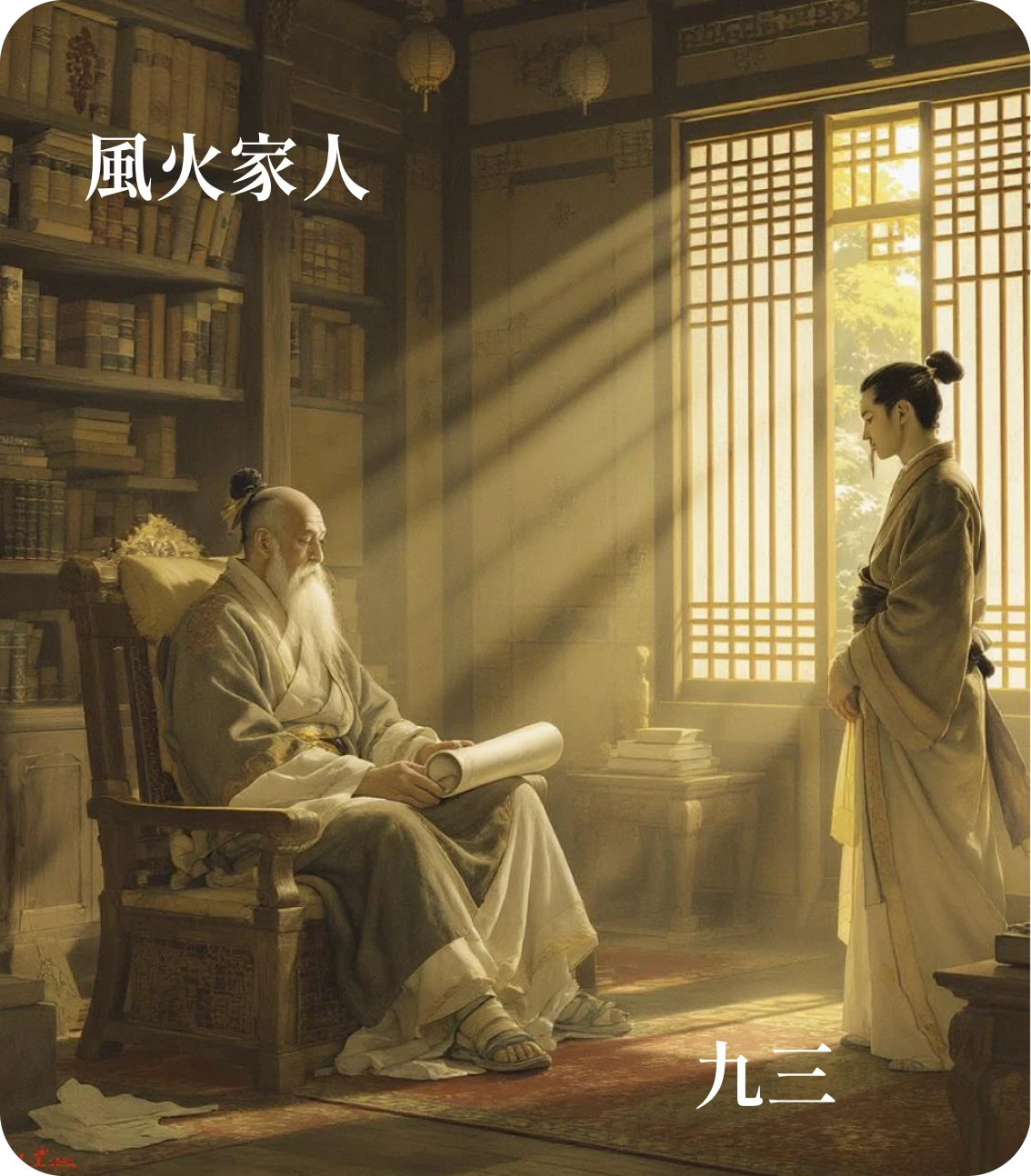 家人卦九三爻カード:家人嗃嗃