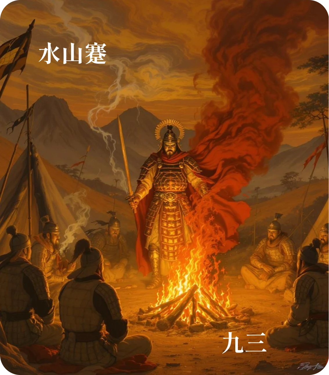 蹇卦九三爻カード:往蹇来反