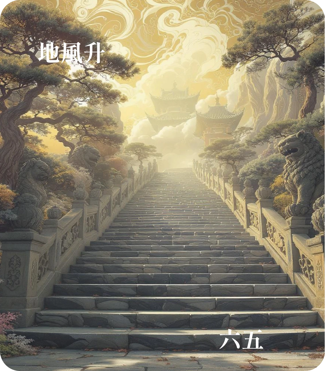 升卦六五爻カード：貞吉升階