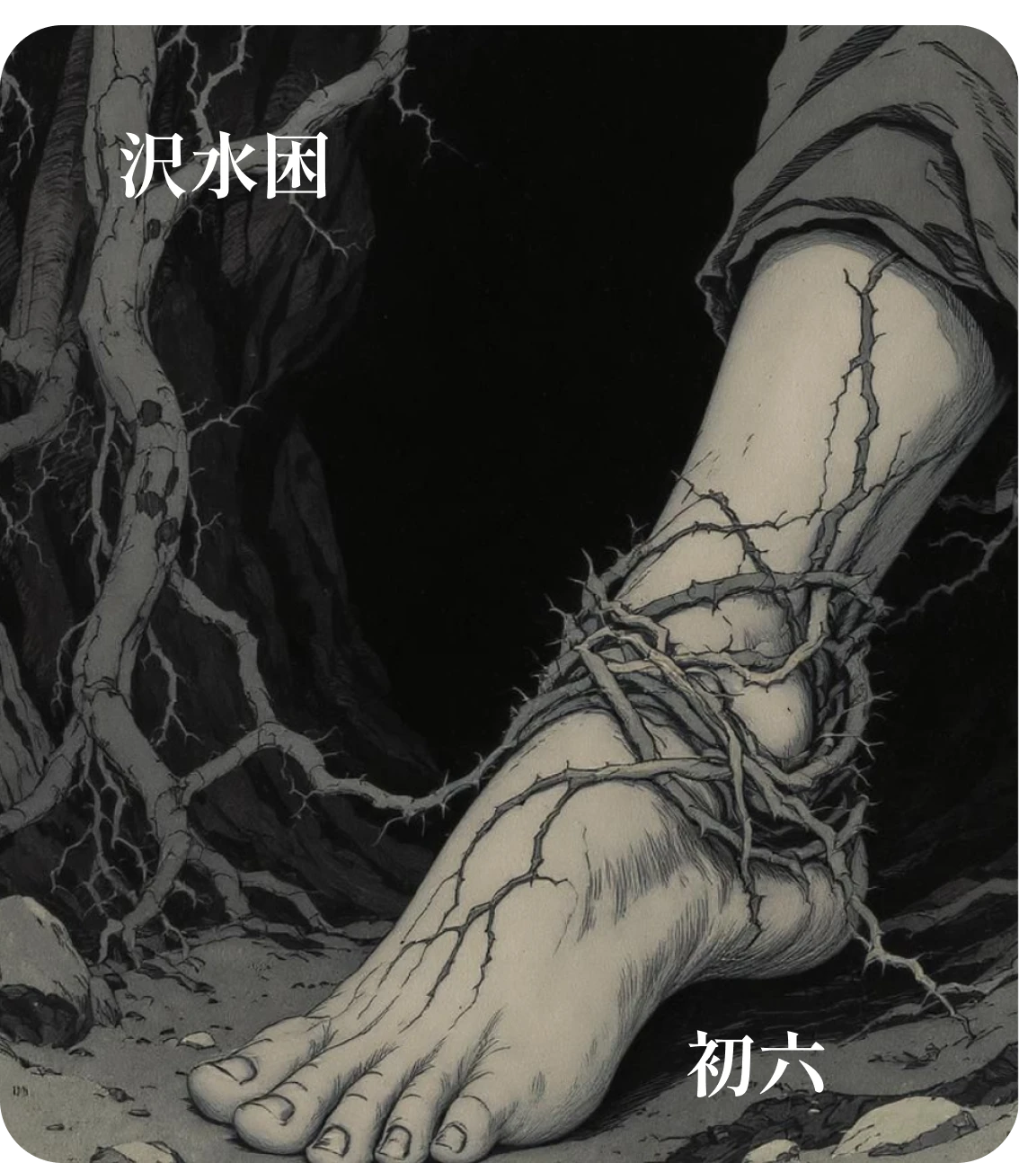 困卦初六爻カード：臀困于株木