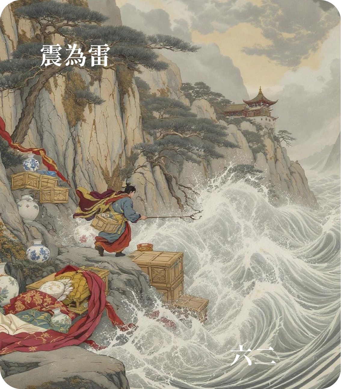 震卦六二爻カード:震来厲
