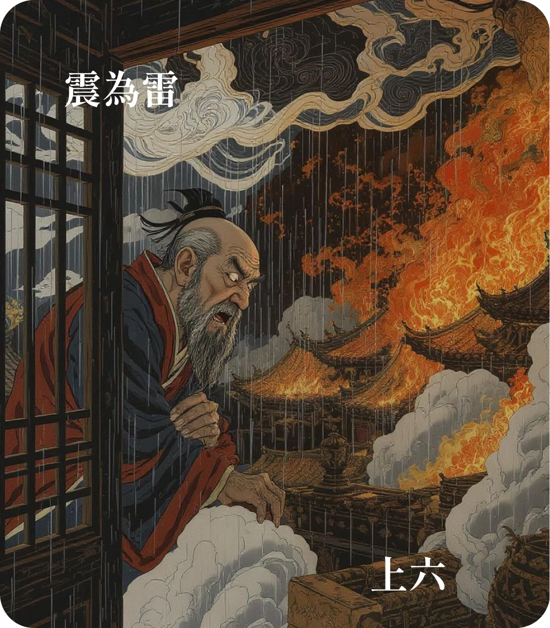 震卦上六爻カード:震索索
