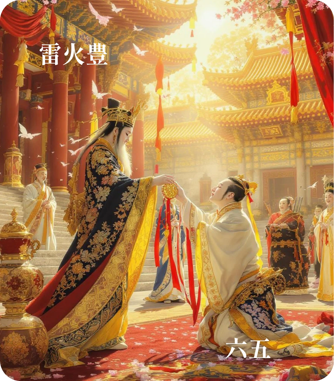 丰卦六五爻カード:来章有慶誉