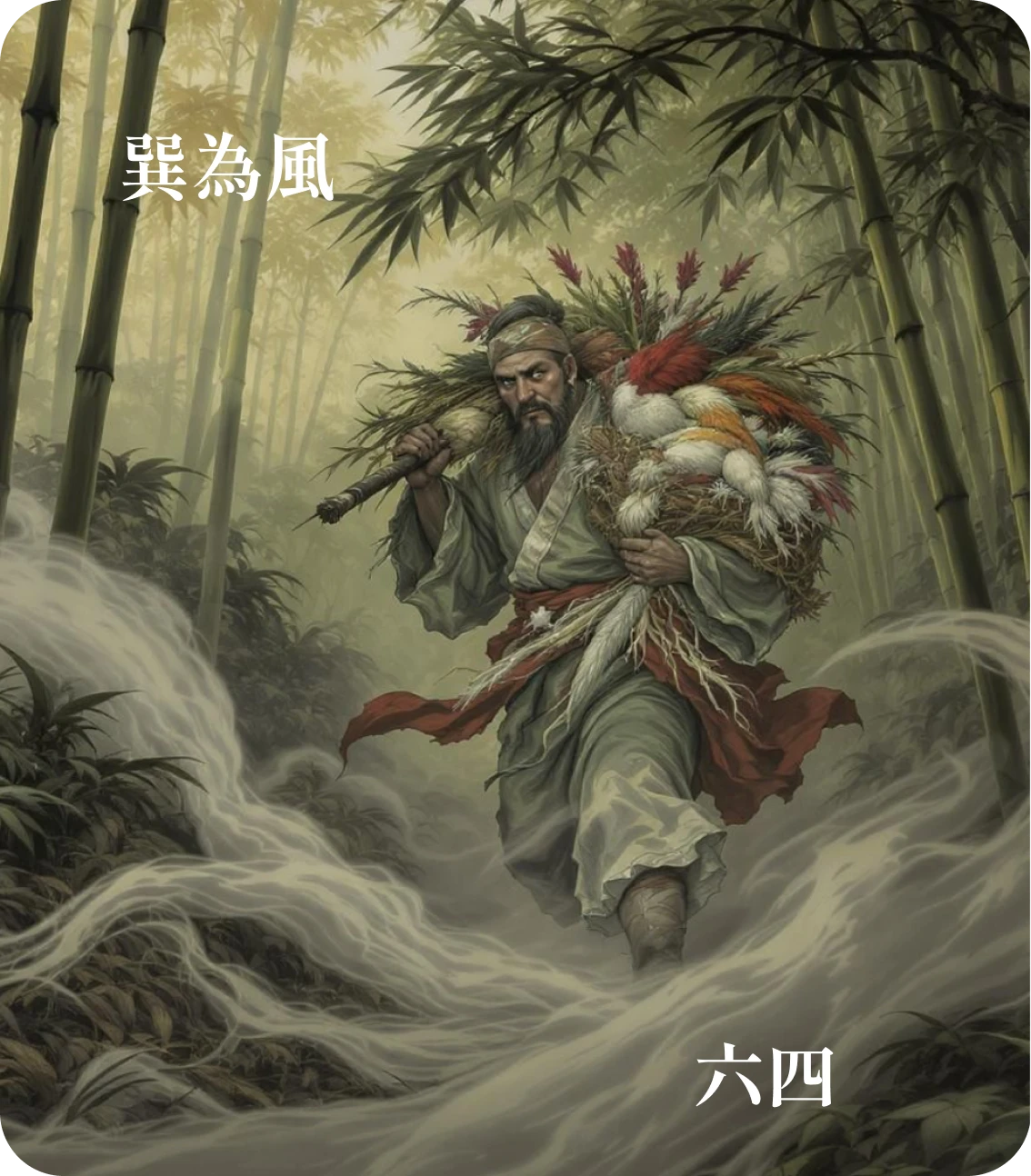 巽卦六四爻カード:田獲三品