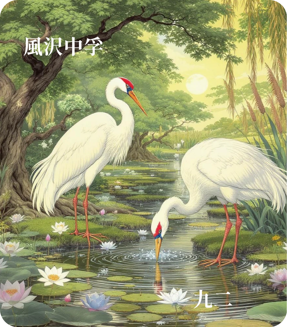 中孚卦九二爻カード:鳴鶴在陰